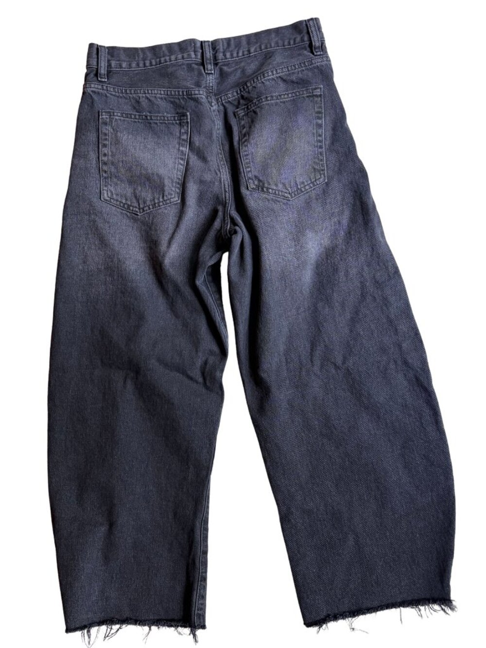 Frame's The Bubble Crop frayed high-rise barrel leg jeans size 28 - Picture 4 of 8